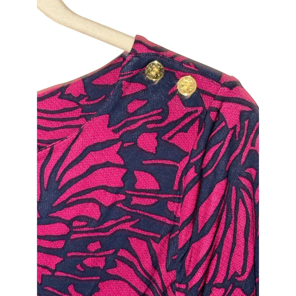 Tory Burch Etta‎ Dress in Navy and Pink sz XL NWT